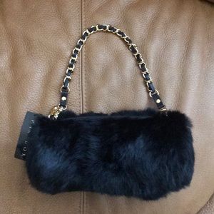 NEW Black fur bag